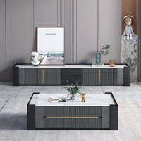 Meubles modernes simples meubles de salon ensemble de supports de télévision en bois table basse de thé en marbre à vendre