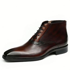Zapatos Formales de Trabajo para Hombre, de Cuero Genuino, de Alta Calidad, con Cordones Cuadrados, Antideslizantes y Transpirables, Estilo Bullock, 2025 - Product Image 6