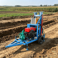 Petite plateforme de forage de puits d'eau sur roues, 35 CV, bicylindre, 200 m, pour usage agricole