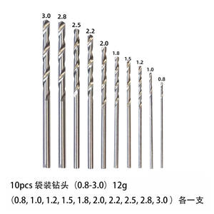 50pcs מקדח טוויסט בעל מהירות גבוהה מצופה טיטניום מקדחה חתיכות 3 מ "מ שק קידוח עץ דגם uk24352 - Product Image 6