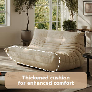 Chaise Tatami en velours blanc, style nordique, canapé confortable, minimaliste, salon, canapé Tatami, canapé relaxant, canapé de sol, vente chaude - Product Image 3