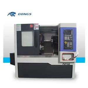 TC45 12 station turret hydraulic chuck spindle head form A2-6 small slant bed cnc turning lathe machine metal for sale