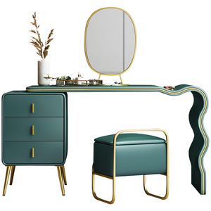 Coiffeuse en bois avec miroir, 3 tiroirs, <span class=keywords><strong>commode</strong></span> de maquillage, meuble de chambre à coucher - Product Image 5