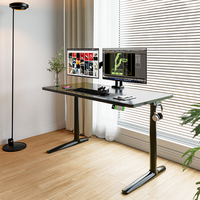 Bureau assis-debout moderne noir, ergonomique, réglable en hauteur, à deux moteurs et deux étages, idéal pour le bureau – Meilleure vente