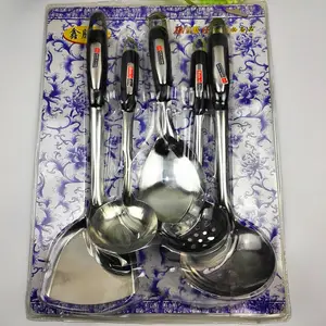 Venta caliente al por mayor de 7 piezas de acero inoxidable 410 utensilios de cocina y herramientas conjunto de accesorios
