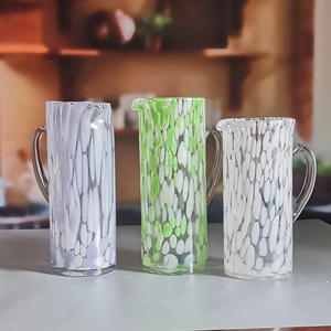 All'ingrosso moderno <span class=keywords><strong>Confetti</strong></span> caraffa di vetro con manico da 1000ml di capacità elegante artigianale artigianale brocca di succo e alta brocca di vetro - Product Image 5