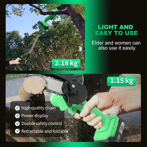 เลื่อยตัดกิ่งไร้สาย 20V 4 นิ้ว รุ่นอุตสาหกรรม/งาน DIY แบบยาวและแบบมินิ พร้อมแบตเตอรี่สำหรับตัดไม้ CS-100SET ไร้สาย - Product Image 4