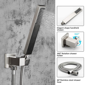 Luxus Regen mischer Dusche Combo Set Wand montage Regen Dusch kopf System Gebürstetes Nickel Finish Dusch armatur