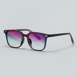Lunettes de soleil rectangulaires à monture transparente avec logo personnalisé, verres miroir dégradés, unisexe, pour activités de plein air, protection UV 100% - Product Image 4