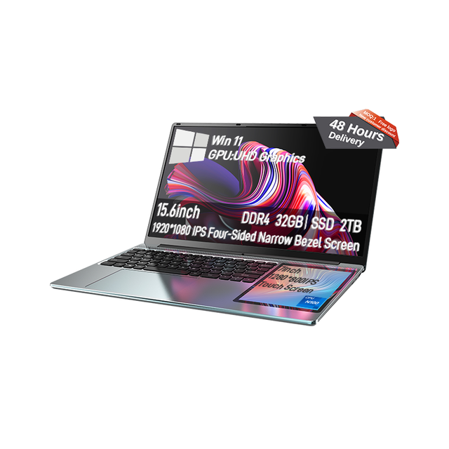 Win11 Core N100 SSD 128GB Double Screen Laptops Brand New 5400mAh Battery Notebook Cheap Laptop Computer Custom logo