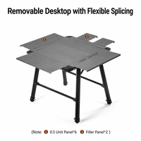 Table pliante portable en aluminium IGT Century, petite, carrée, extensible, réglable en hauteur, imperméable, pour le camping et le thé