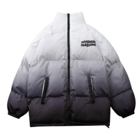 Veste décontractée pour homme sur mesure, style streetwear, dégradé, coupe ample, manteau d'hiver avec col montant et motif dégradé chaud