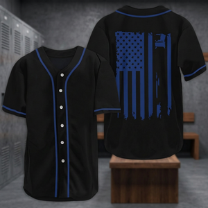 Camiseta Deportiva Personalizada de Béisbol Negra con Botones, Manga Corta, Ropa Deportiva de Equipo, Impresión por Transferencia de Calor, Unisex - Product Image 4