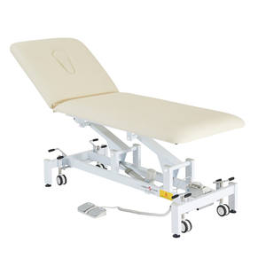 Sofá de examen de muebles de Hospital de Metal plegable ajustable eléctrico Hi-Low de <span class=keywords><strong>2</strong></span> secciones y Camilla de cama de fisioterapia - Product Image 3