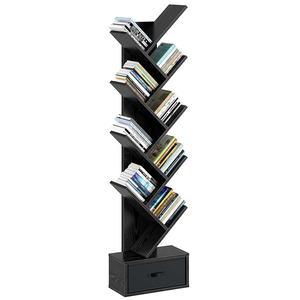 Living Room Modern Style Bookcase Wood <strong>Book</strong> <strong>Shelves</strong> Vintage 8-layer <strong>Tree</strong> Shaped Bookshelf Storage Rack With Drawer - Product Image 1