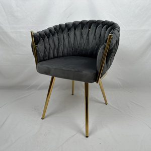 <span class=keywords><strong>Chaise</strong></span> décontractée à dossier en velours tissé à la main, pieds en fer <span class=keywords><strong>noir</strong></span>, pour salon et <span class=keywords><strong>salle</strong></span> à <span class=keywords><strong>manger</strong></span> – Meilleure vente - Product Image 6