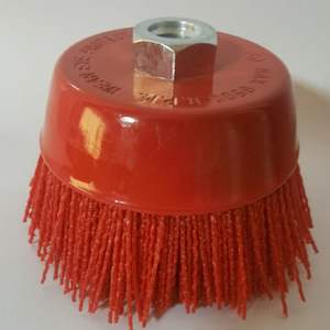 Esaputti Fabricante Mayorista Industrial DIY OEM Cepillo Abrasivo de Copa para Limpieza y Pulido con Cerdas de Nylon/Acero Rojas/Amarillas PP - Product Image 3