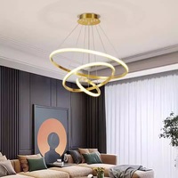 Lustres à anneaux LED modernes, lustre rond pour plafond, éclairage intérieur pour la maison, luminaires suspendus pour salon, chambre à coucher, restaurant, en métal