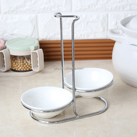 Pemegang sendok Stainless Steel, dudukan sendok Stainless Steel berlapis keramik dapur pesta untuk meja makan