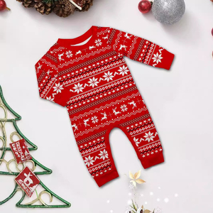 Pigiama Familiare di Alta Qualità 100% Poliestere Stile Nordico, Motivo Fair Isle con Renne, Logo Personalizzato, Abbigliamento da Notte per le Feste - Product Image 4