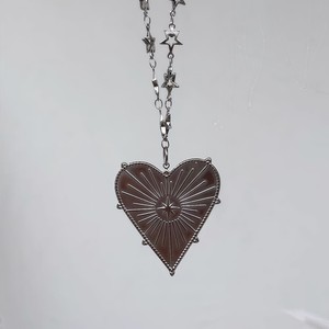 Collier pendentif étoile cœur unique, chaîne en métal, design étoile, bijoux tendance pour femmes - Product Image 4