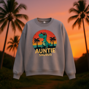 Sudadera Casual de Cuello Redondo para Mujer con Estampado Retro de Dinosaurio, Diseño de Tía Saurus, 100% Poliéster, Tejido de Punto, Manga Larga, Ropa de Primavera - Product Image 2