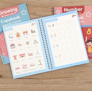 Personnalisé vente en gros 4 pièces/ensemble enfants dessin magique pratique écriture coulé anglais <span class=keywords><strong>Montessori</strong></span> réutilisable <span class=keywords><strong>livre</strong></span> magique pour les enfants - Product Image 4