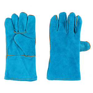 High Quality Cow Split Leather Welding Gloves Cotton Liner Disposable Anti-Heat Gauntlet <strong>Cuff</strong> 14-inch Hand <strong>Arm</strong> Protection Gloves - Product Image 1