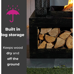 Brasero de camping extérieur en acier, modèle Chiminea Pyramide, peint, pour jardin et arrière-cour, compatible bois et charbon de bois - Product Image 6