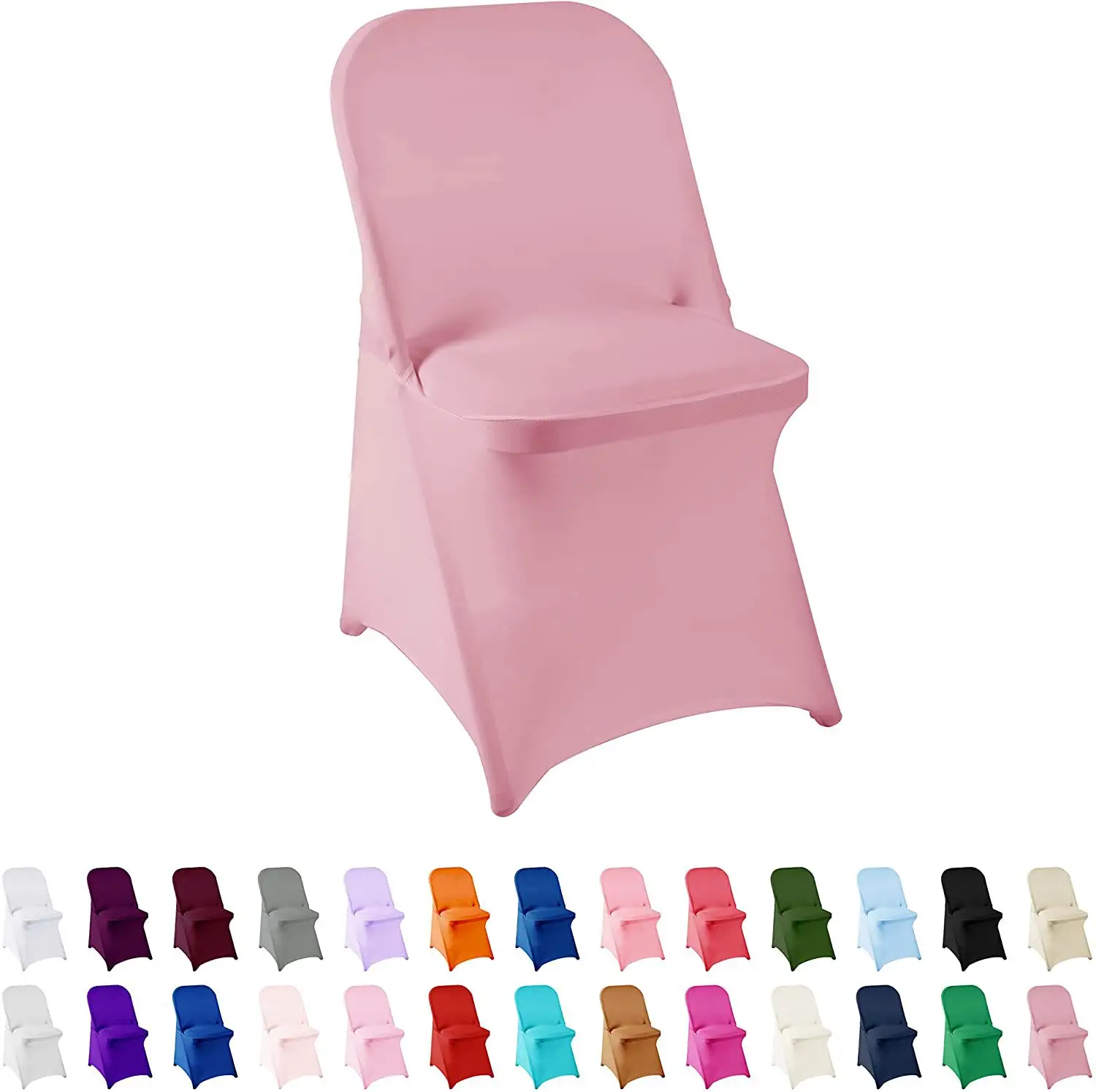 Housse de chaise, venta al por mayor, fundas blancas para sillas elásticas, fundas para sillas plegables de LICRA para fiestas, banquetes, bodas, bodas