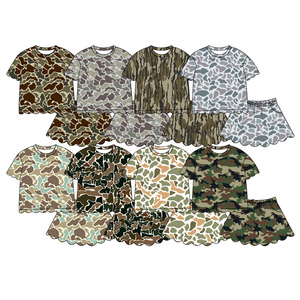 Ropa Deportiva Personalizada, Camuflaje de Caza, Camisa para Bebés Niñas, Chaleco, Falda con Borde Festoneado, Pantalones Cortos, Conjuntos de Ropa para Hermanas al por Mayor - Product Image 2