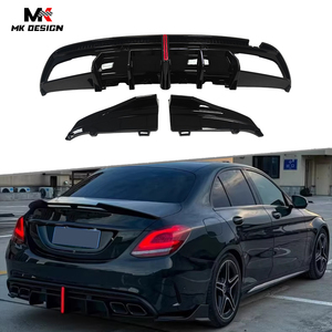 Diffusore Posteriore VTEN Style in PP, Splitter Posteriori in ABS per Mercedes-Benz Classe <span class=keywords><strong>C</strong></span> <span class=keywords><strong>W205</strong></span> C43 C63 <span class=keywords><strong>AMG</strong></span> Berlina 4 Porte 2015-2021 - Product Image 1