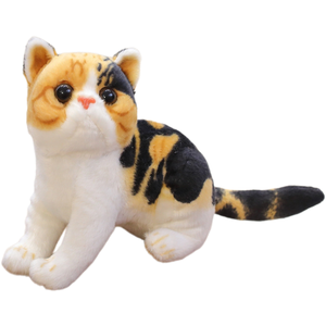 Muñeco de Peluche de Gato <span class=keywords><strong>Calico</strong></span>, Juguete Realista de Gatito Negro, Naranja y Blanco, Recuerdo y Regalo de Cumpleaños - Product Image 1