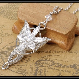 Collier chaîne en alliage de style européen et américain avec strass, motif <span class=keywords><strong>Anneaux</strong></span> du <span class=keywords><strong>Seigneur</strong></span>, Princesse Elfe, Étoile du Crépuscule, unisexe - Product Image 5