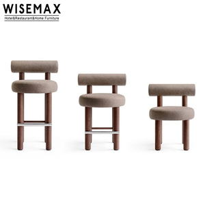 WISEMAX meubles modernes simples hôtel tabourets <span class=keywords><strong>de</strong></span> <span class=keywords><strong>bar</strong></span> en <span class=keywords><strong>bois</strong></span> massif cadre <span class=keywords><strong>et</strong></span> chaise <span class=keywords><strong>de</strong></span> <span class=keywords><strong>bar</strong></span> en tissu pour meubles <span class=keywords><strong>de</strong></span> <span class=keywords><strong>bar</strong></span> - Product Image 1