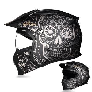 Casque de moto d'été Homme Femme Retro <span class=keywords><strong>Street</strong></span> <span class=keywords><strong>Fighter</strong></span> Combination Four Seasons Half Helmet full Helmet - Product Image 6