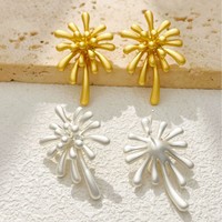 Boucles d'oreilles clous en laiton haut de gamme motif feux d'artifice - Accessoires élégants et haut de gamme
