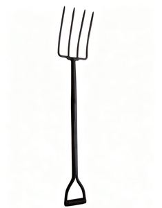 Fourche de jardinage de qualité industrielle, manche en acier inoxydable enduit d'époxy, <span class=keywords><strong>4</strong></span> <span class=keywords><strong>dents</strong></span>, emballée dans du tissu de jute - Product Image 3