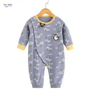 Hao Bayi Pakaian Katun Musim Semi Musim Gugur Yang Baru Lahir Musim Gugur Bayi Keluar Jumpsuit Massal Baju Monyet Bayi