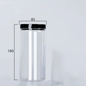 El Cubo de almacenamiento de plástico Circular de boca ancha con cubierta negra es fácil de limpiar puede <span class=keywords><strong>almacenar</strong></span> contenedores de almacenamiento de alimentos como nueces y té - Product Image 5