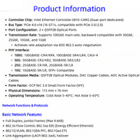 Tarjeta de Red Interna para Servidor ST7388 OCP 3.0 E810-CQDA2 Dual SFP28 1Gbps con Cable PCI, en Stock, para Entrenamiento de Inteligencia Artificial