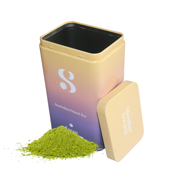 Custom Printing Square Matcha Metal Tin Box Packaging Matcha Tin Can Container with Lid