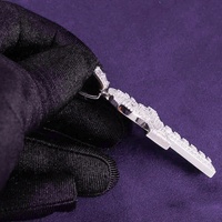 Hip Hop Iced Out Bling 925 Sterling Silver Pass Diamond Tester VVS Moissanite Baguette Ankh Croix Pendentif pour Hommes Femmes