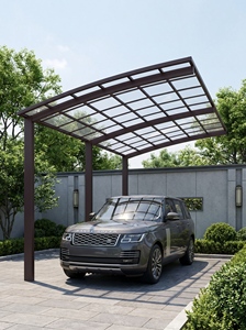 Abri de voiture moderne à toit plat en aluminium, thermolaqué, durable, pour une seule voiture, auvent de garage extérieur, protection UV naturelle - Product Image 6