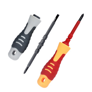 Insulated Magnetic <b>Screwdriver</b> Dual Head Flat Cross Industrial Grade Anti-Slip Handle Textured PP Handle - Product Image 2