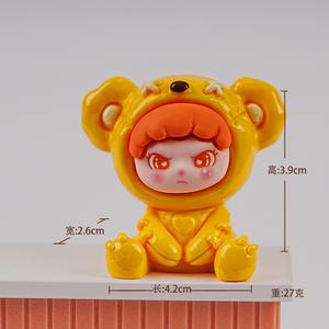 Venta al por mayor de abalorios de resina 3D para llaveros, bonitos colgantes de flores de oso de dibujos animados y conejo flocado, accesorios de resina para bebés Microland - Product Image 6