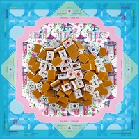 Mahjong américain de luxe moderne, 160 pièces, 36 mm, tuiles en acrylique gravées à 4 couches avec tapis bleu, en stock, jeu pour 4 joueurs