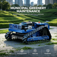 Tondeuse à gazon à châssis renforcé avec moteur, haute capacité de franchissement de pente, facile à utiliser pour les espaces verts commerciaux et les places publiques