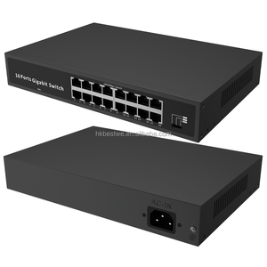 16 Ports Gigabit RJ45 <b>Switch</b> with 32Gbps Switching Capacity Desktop or Rackmount Metal <b>Case</b> 16GE Ethernet <b>Switch</b> - Product Image 1