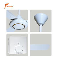 Nouvelle Arrivée 2026 Ventilateur de Plafond Moderne à 3 Pales en Métal, 56/60 Pouces, Refroidissement par Air, Couleurs Rouge et Noir, Faible Profil, pour Usage Domestique